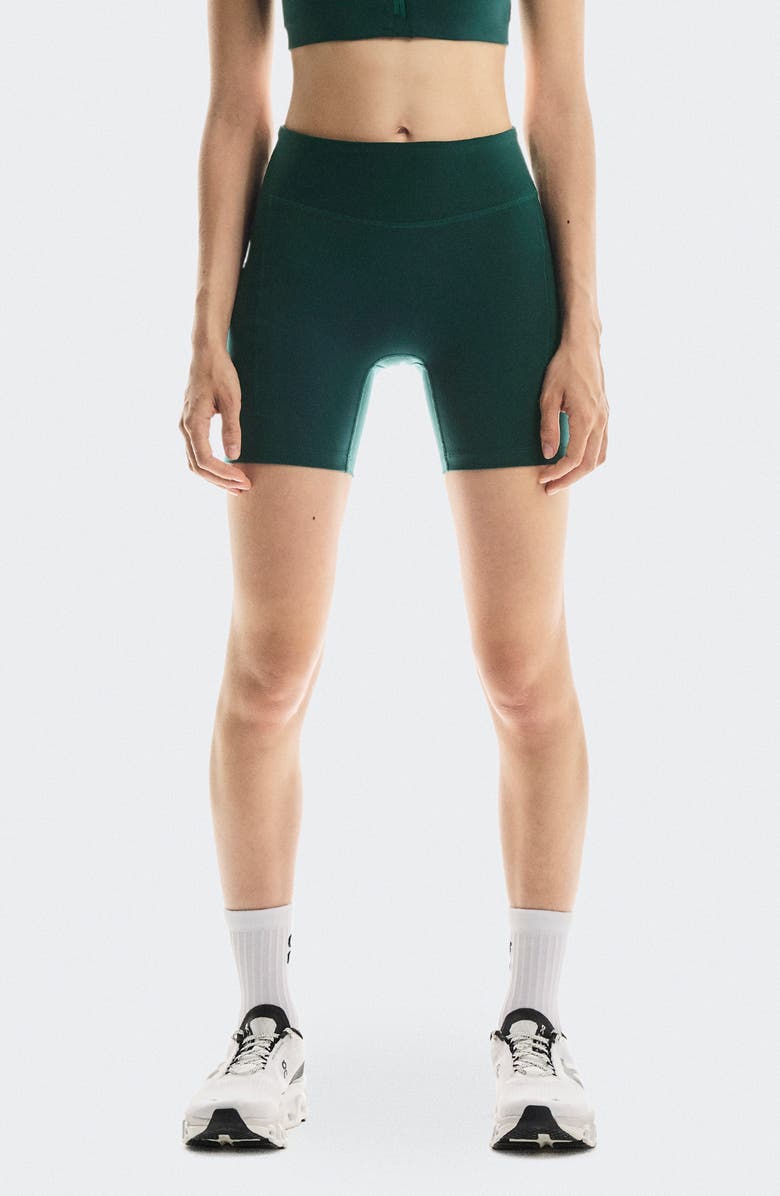 On Performance Bike Shorts with Pockets, Main, color, Spirulina