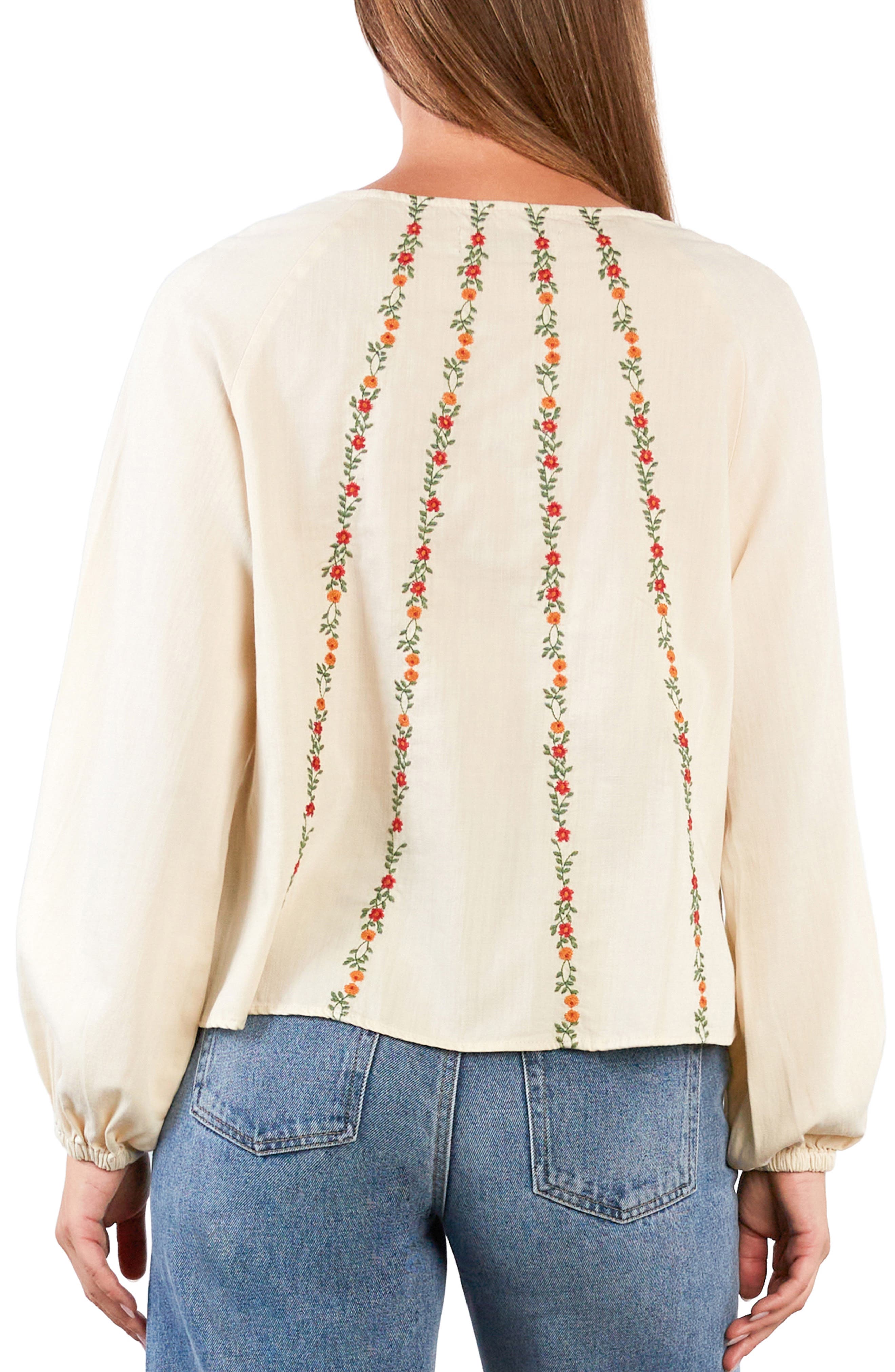 Floral Wallpaper Embroidered Top - image 4