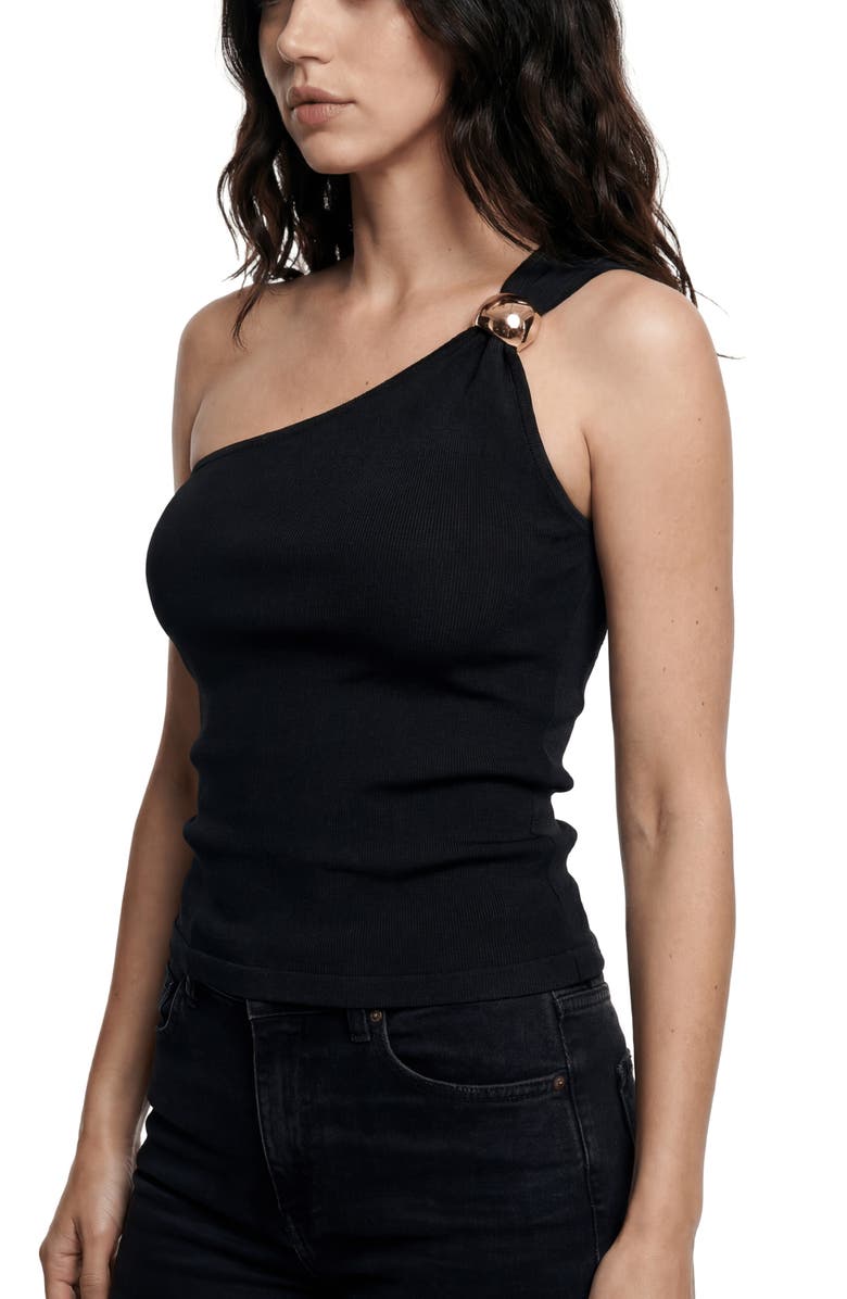 BLUEGREY One-Shoulder Knit Top, Alternate, color, Black