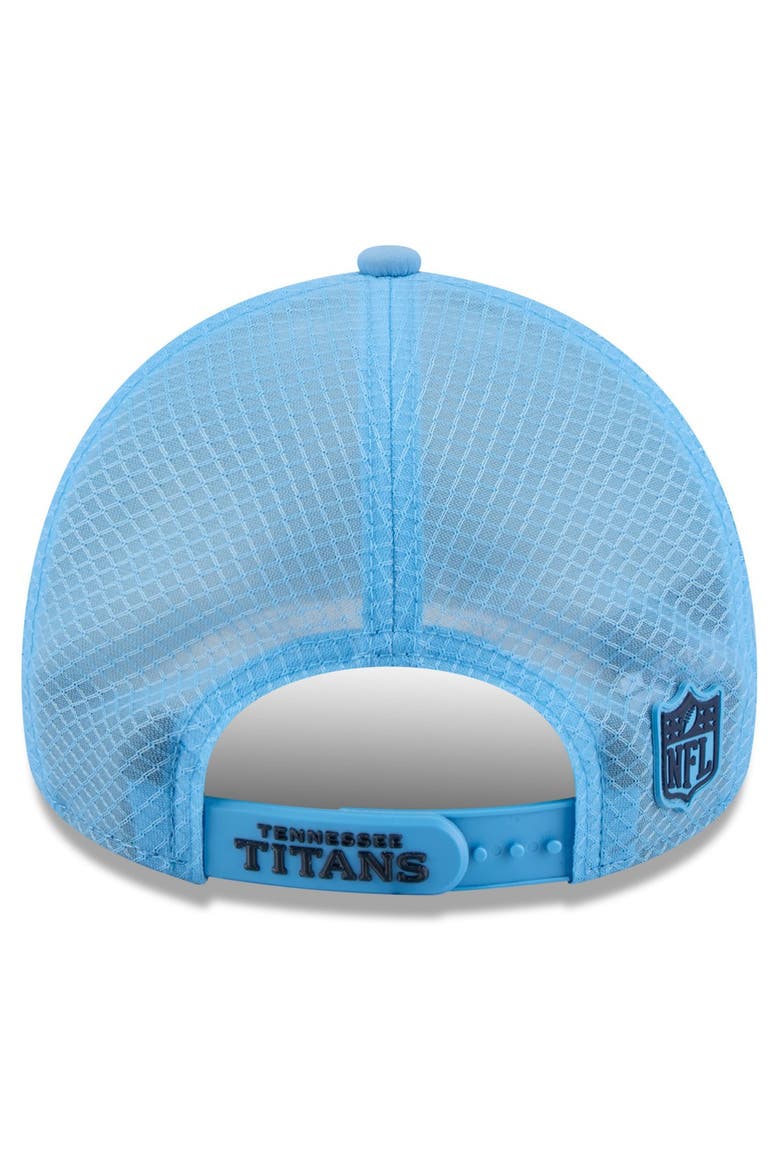 Men's New Era Light Blue Tennessee Titans 2026 Sideline Apex 9FORTY Adjustable Trucker Hat, Alternate, color, Light Blue
