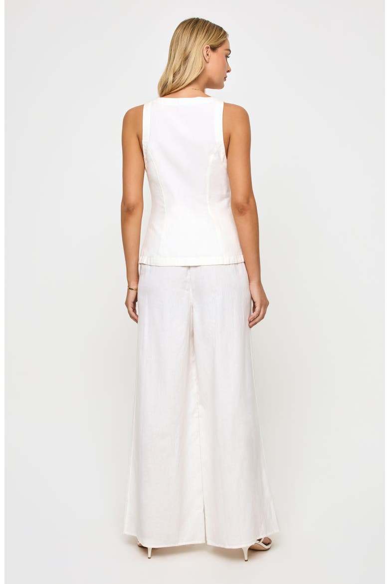 Sofie Linen & Cotton Vest, Alternate, color, WHITE