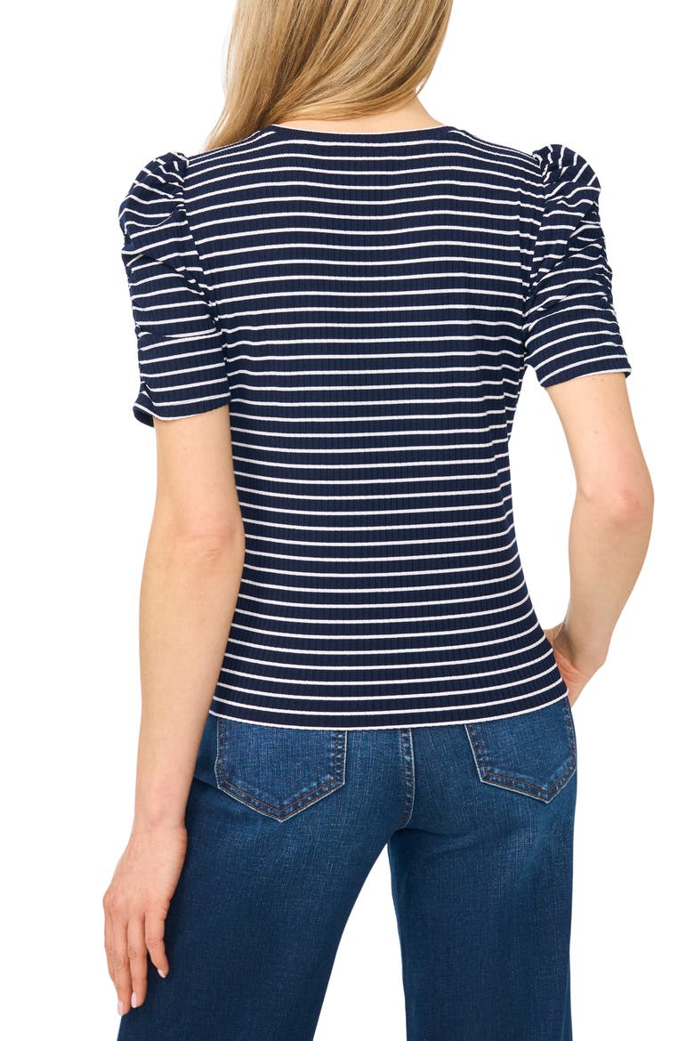 Puff Sleeve Stripe Tee, Alternate, color, CLASSIC NAVY