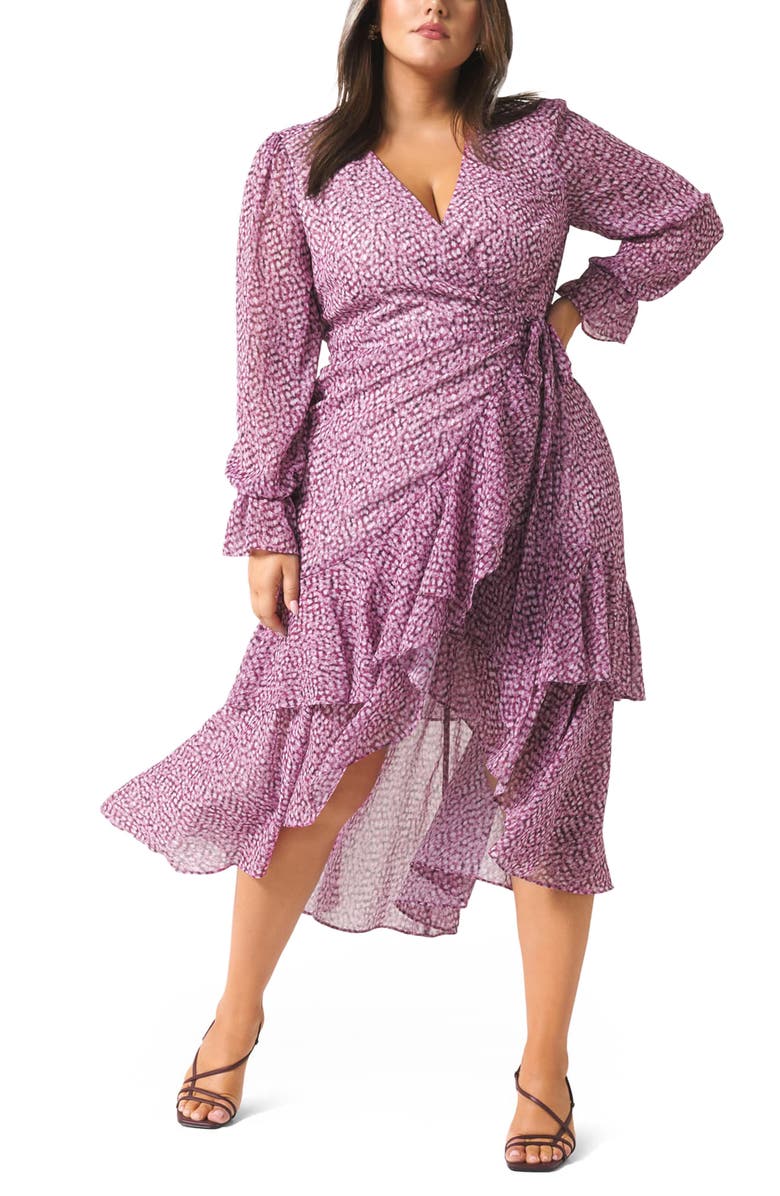 Ever New Sara Long Sleeve Wrap Dress, Main, color,