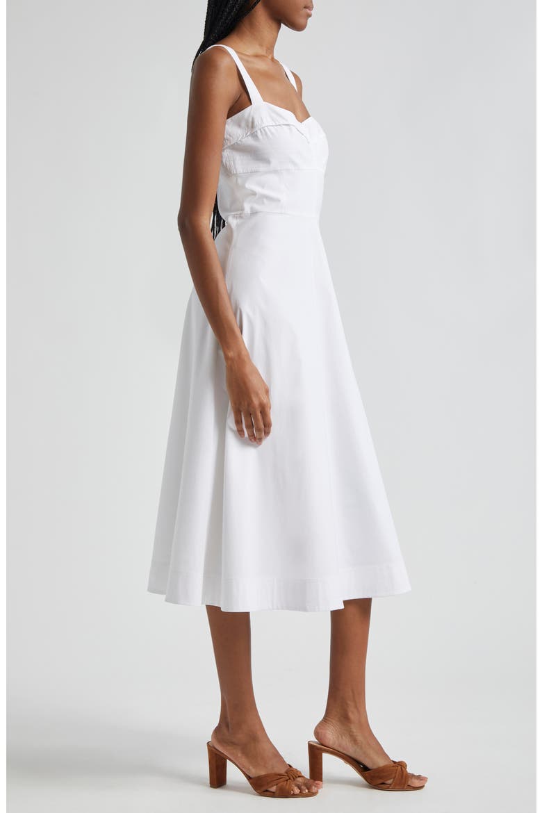 Aila Cotton Blend Midi Sundress, Alternate, color, WHITE
