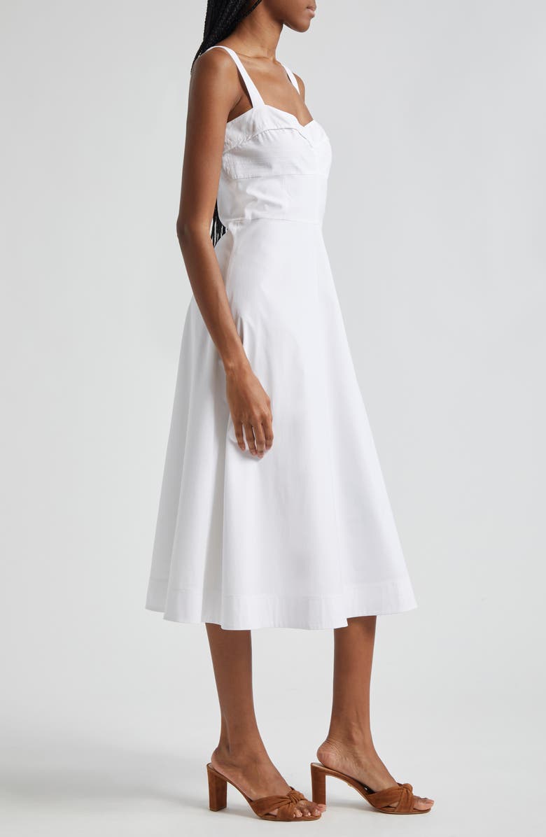 Veronica Beard Aila Cotton Blend Midi Sundress, Alternate, color, White