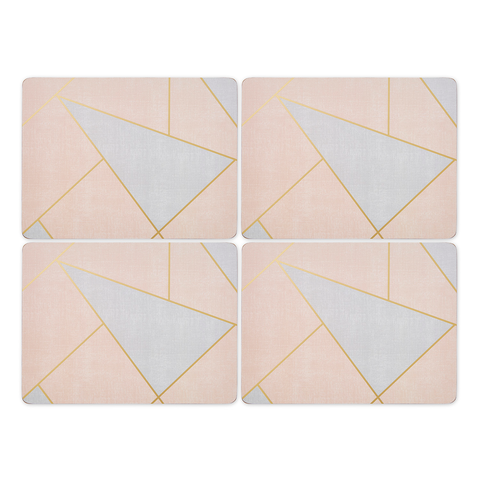 Geometric Chic Set Of 4 Cork Back Placemats