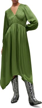 AllSaints Estelle Long Sleeve Asymmetric Hem Dress