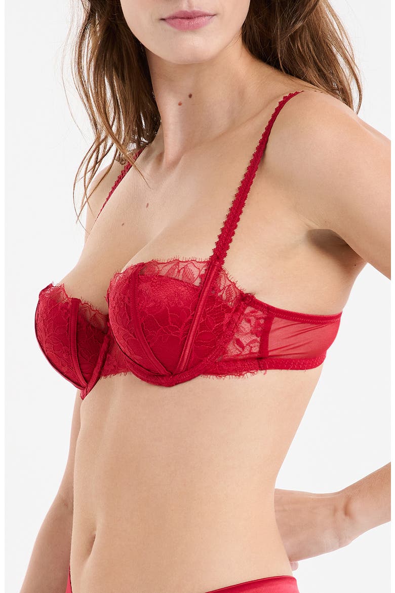 Mascarade Push-Up Balconette Bra, Alternate, color, RED