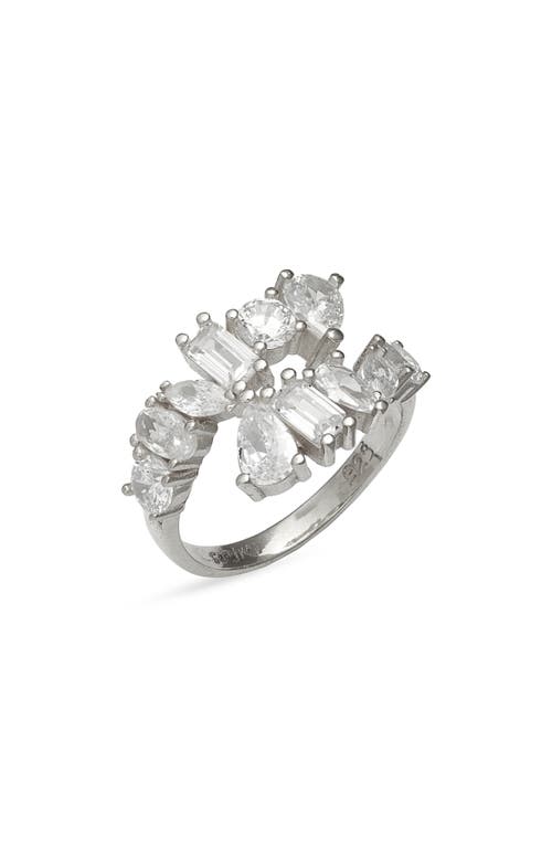 Shymi Multicut Cubic Zirconia Bypass Ring In Multi