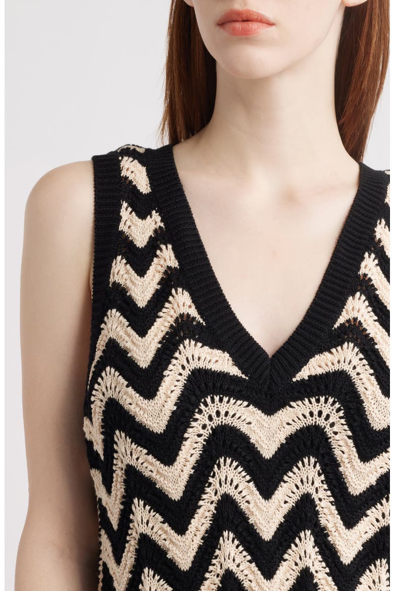 Lauren Chevron Cotton Minidress, Alternate, color, SAND DOLLAR MULTI