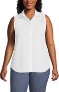 Lands' End Plus Size No Iron Sleeveless Shirt