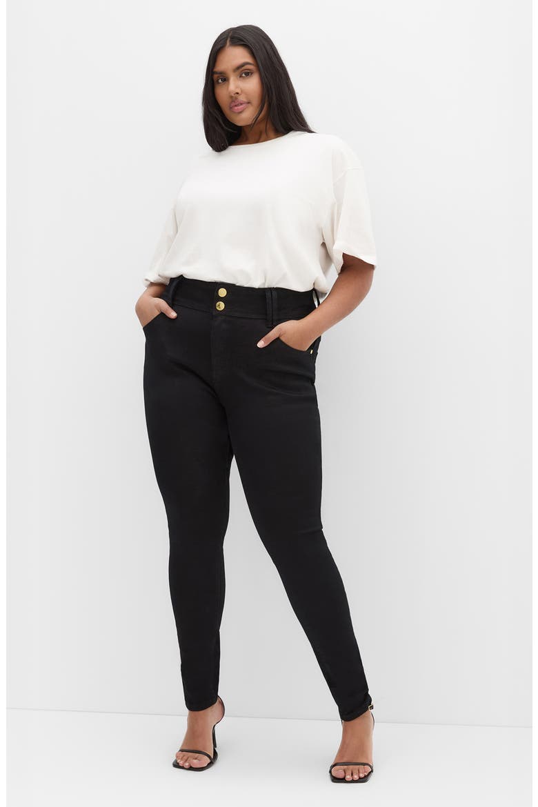 Asha High Waist Skinny Jeans, Alternate, color, BLACK