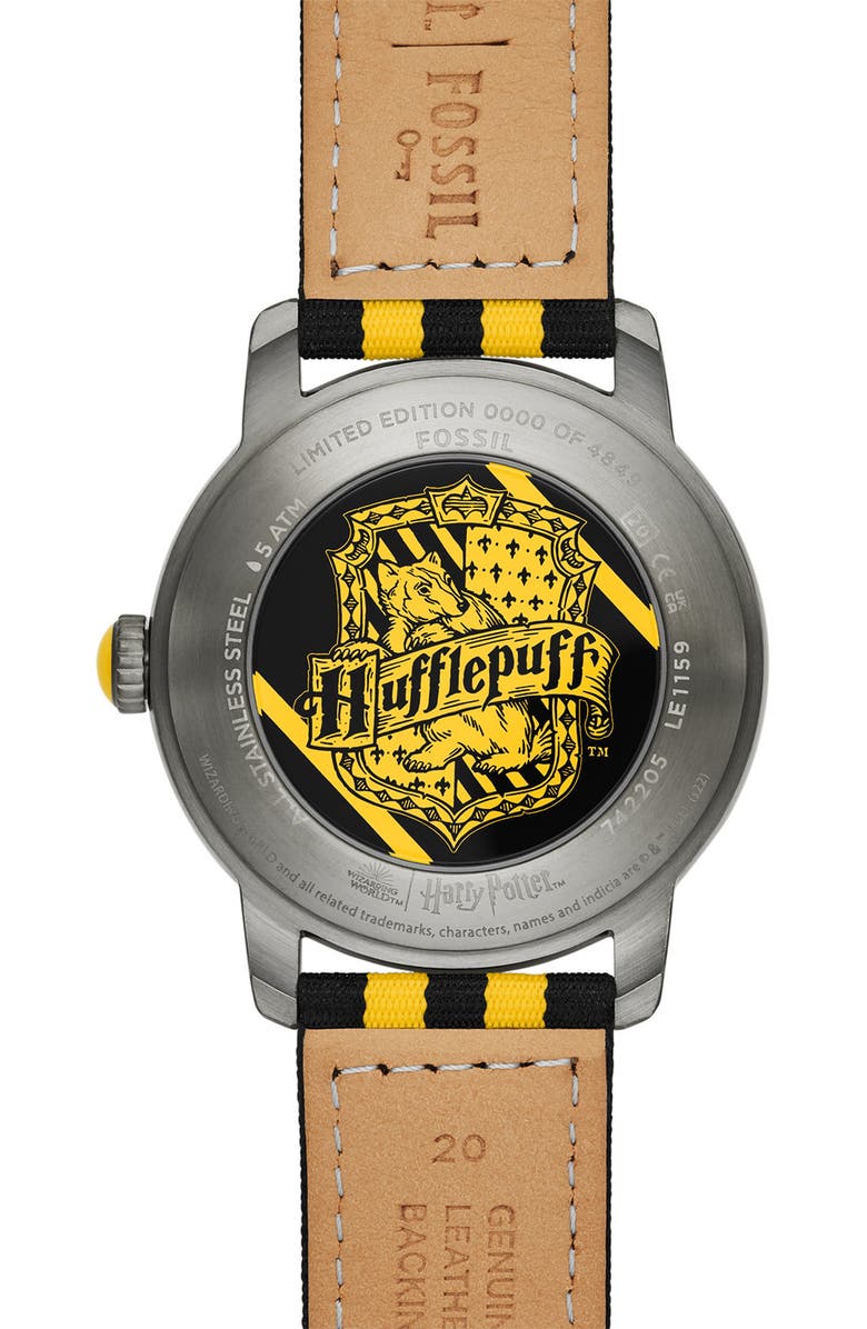 Fossil x Harry Potter<sup>™</sup> Limited Edition Hufflepuff<sup>™</sup> Hogwarts<sup>™</sup> House Strap Watch, 40mm, Alternate, color, 