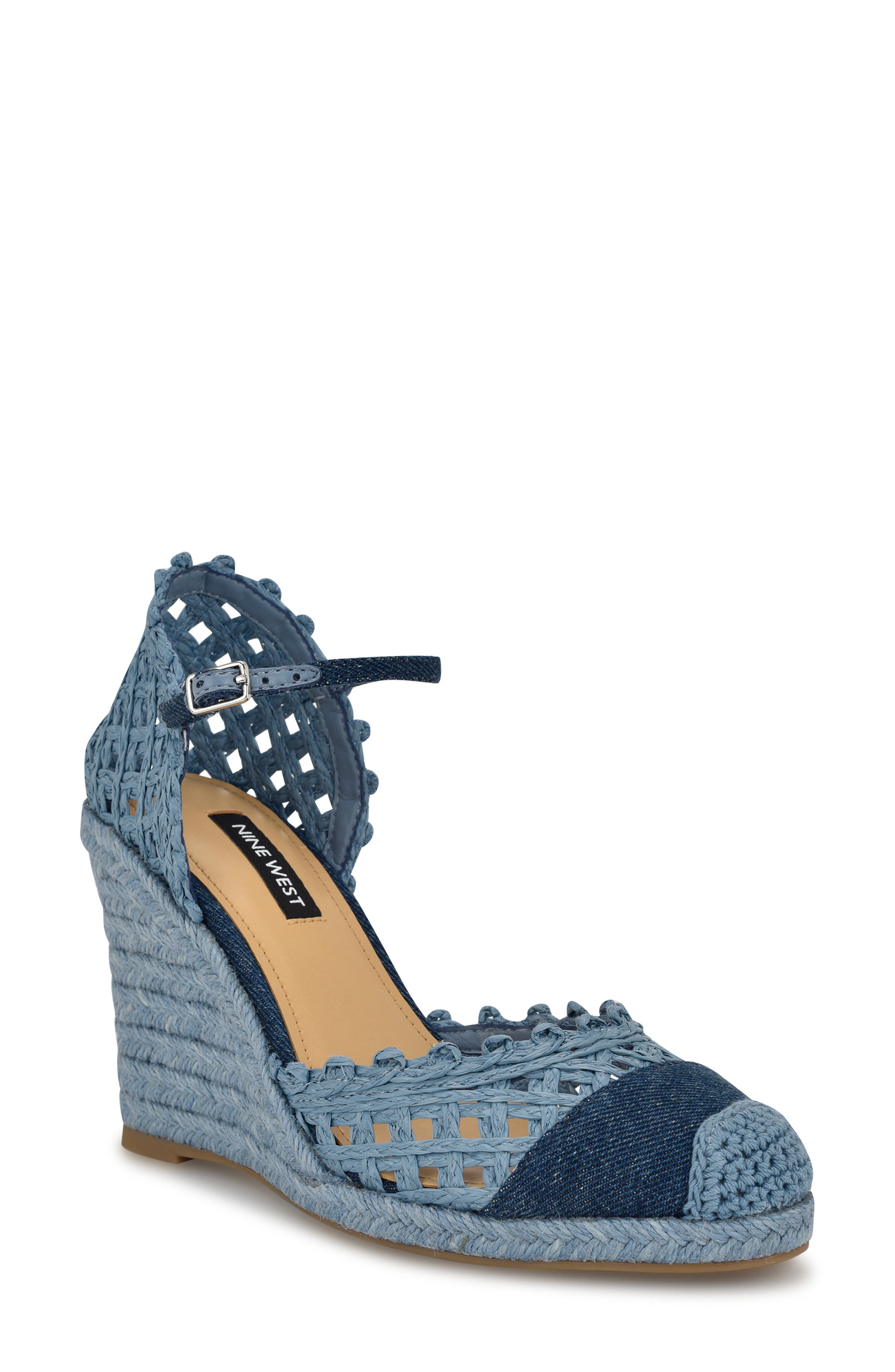 Nine West Mckinly Ankle Strap Wedge Sandal, Main, color, 