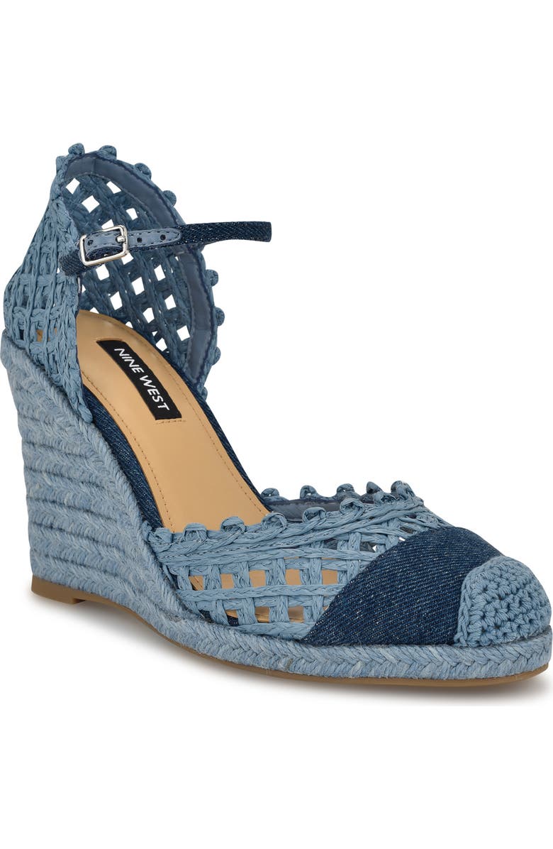 Nine West Mckinly Ankle Strap Wedge Sandal, Main, color,