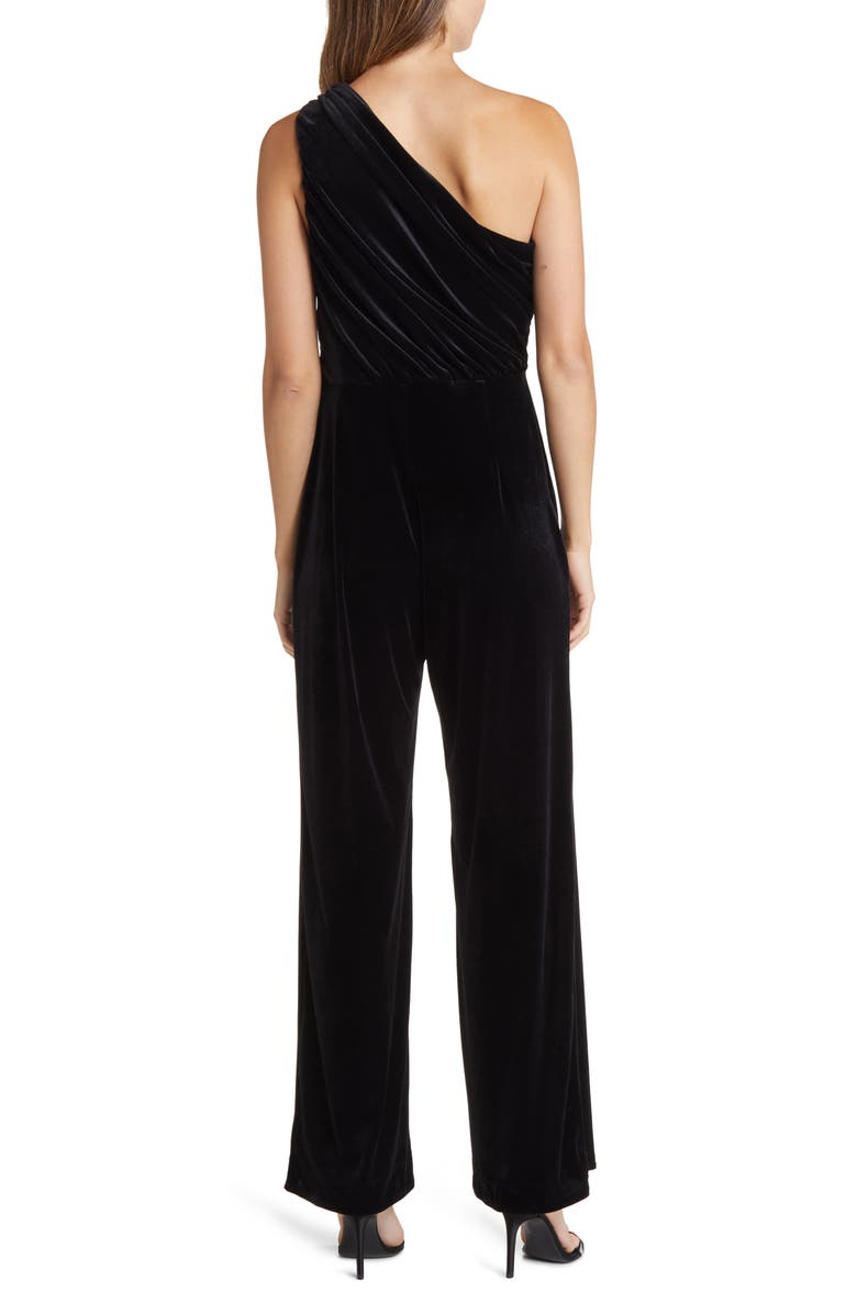 Anne Klein One-Shoulder Velvet Jumpsuit, Alternate, color, 