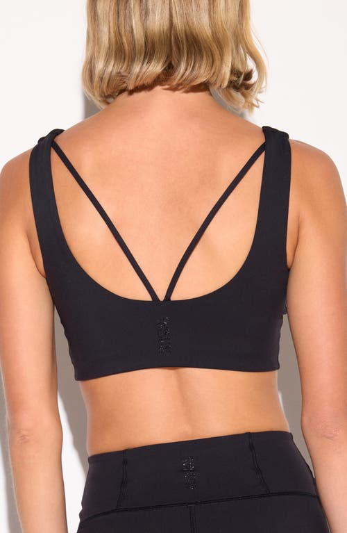 Spiritual Gangster Aura Strappy Longline Sports Bra In Black