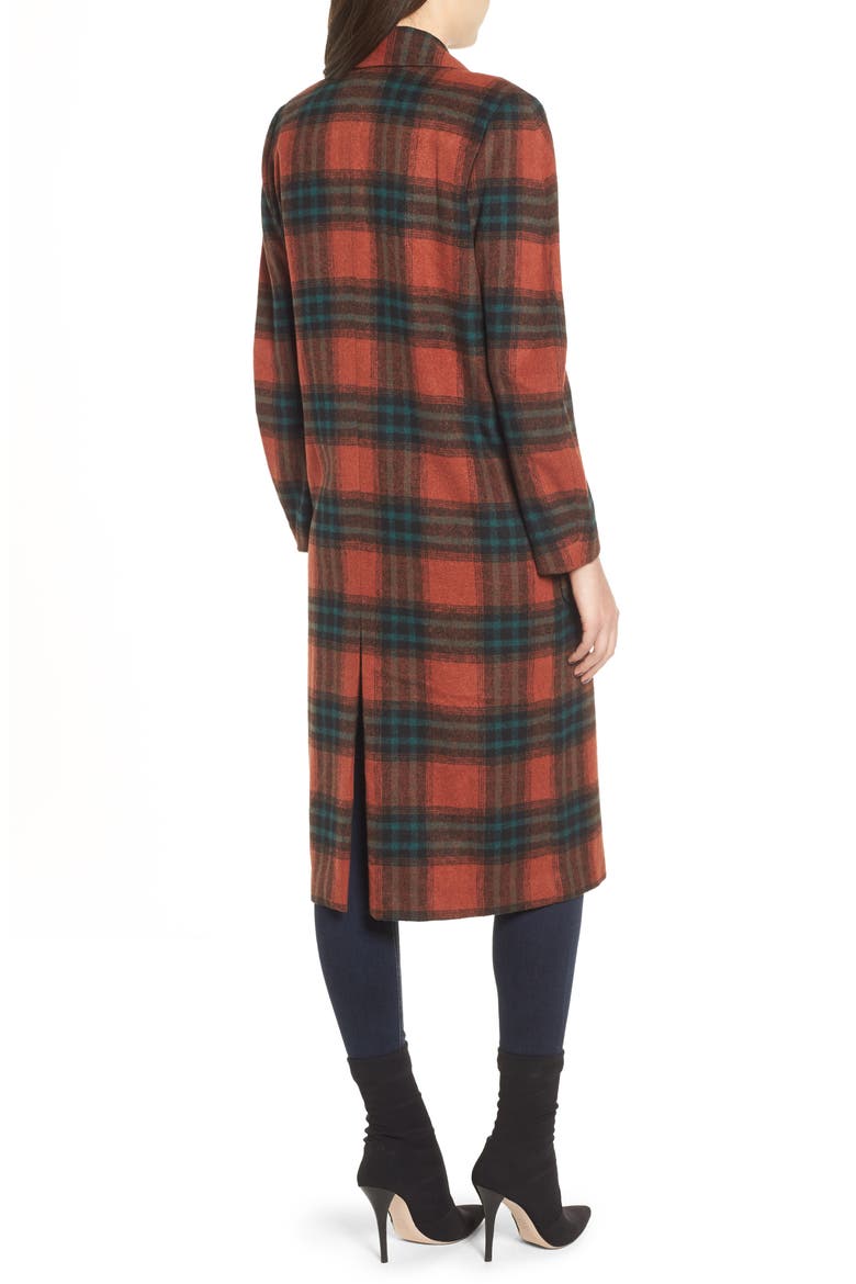 Single Button Plaid Coat, Alternate, color, BROWN SPICE LEITH PLAID