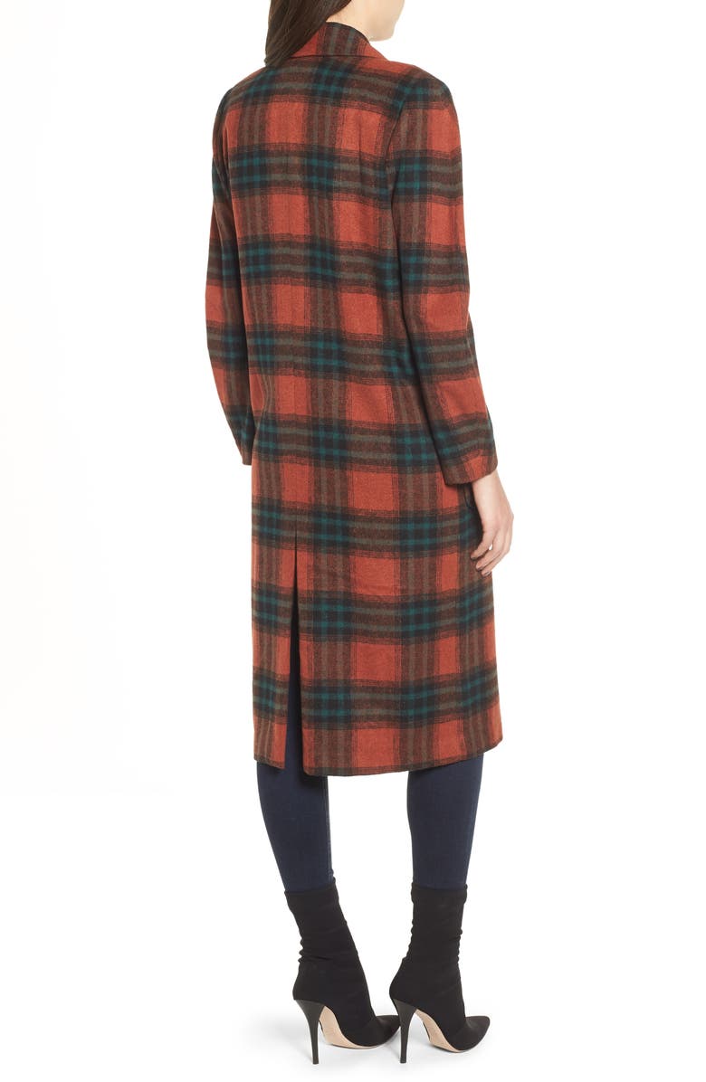 Leith Single Button Plaid Coat, Alternate, color,