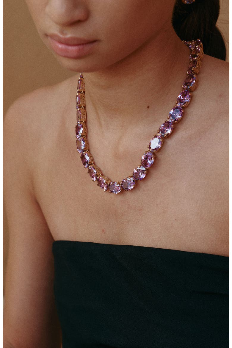 Grape Glow Necklace, Alternate, color, Purple & Gold