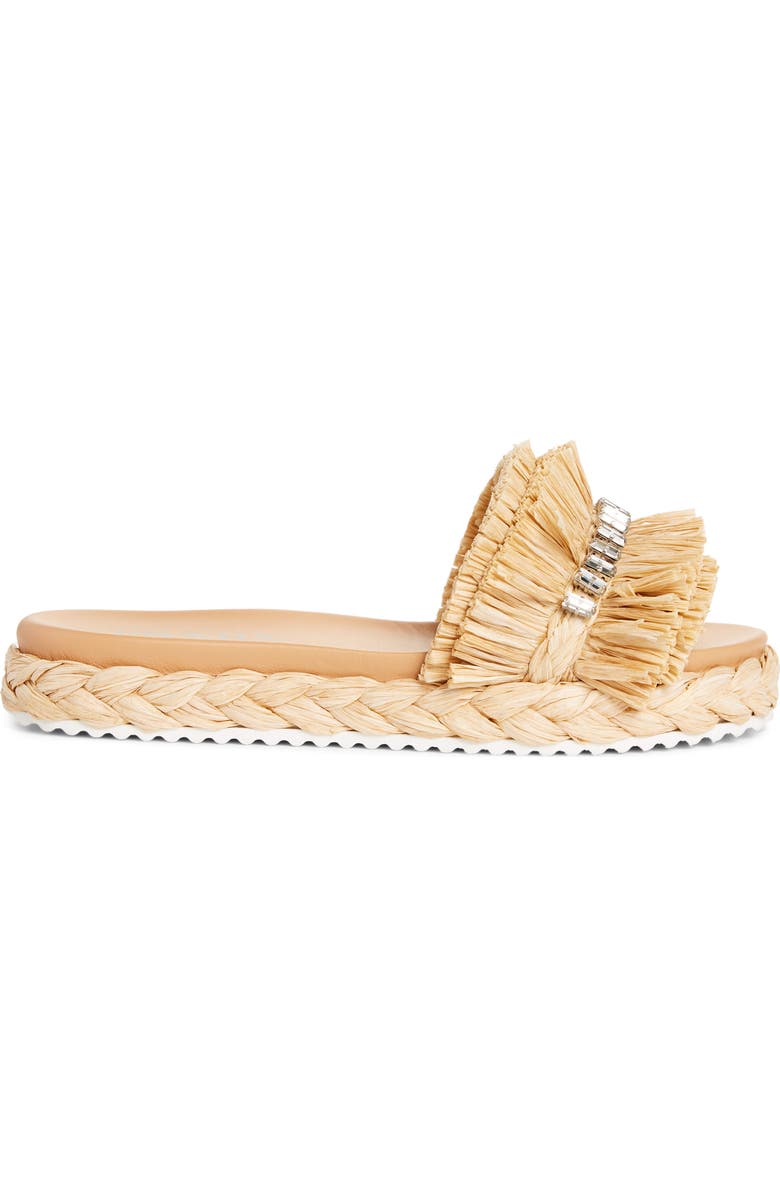 Prada Embellished Raffia Slide Sandal, Alternate, color,