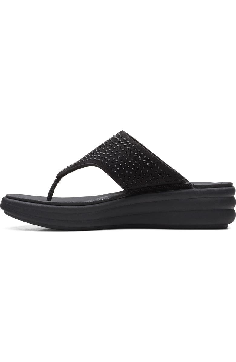 Clarks<sup>®</sup> Drift Jaunt Wedge Sandal, Alternate, color, Black Inte
