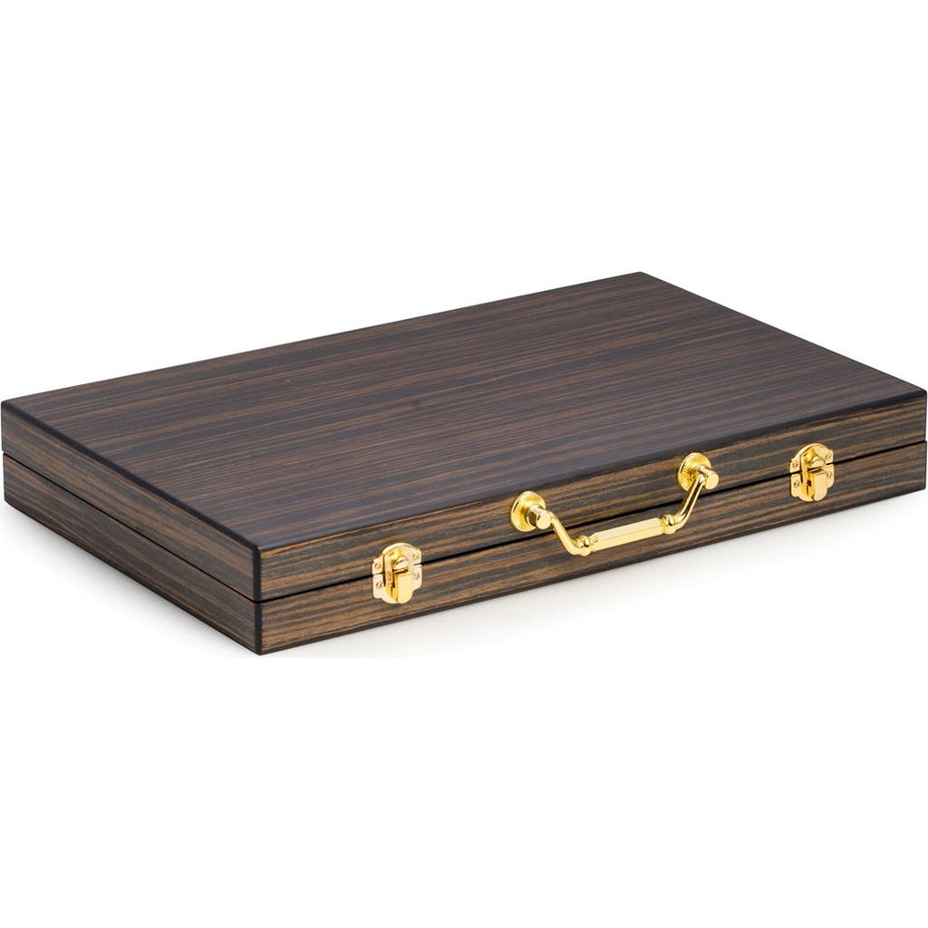 Bey-berk Tabletop Backgammon Set In Brown Multi