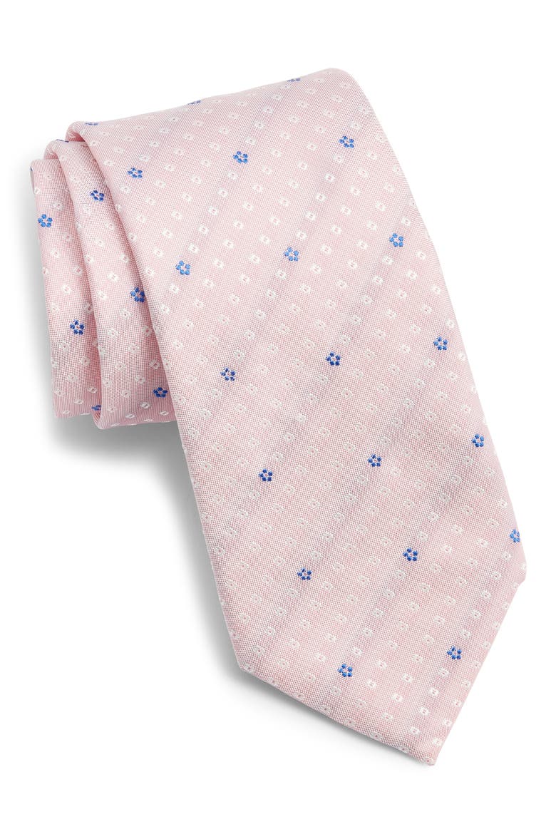 Floral Silk Blend Jacquard Tie, Main, color, LT PAST/PK