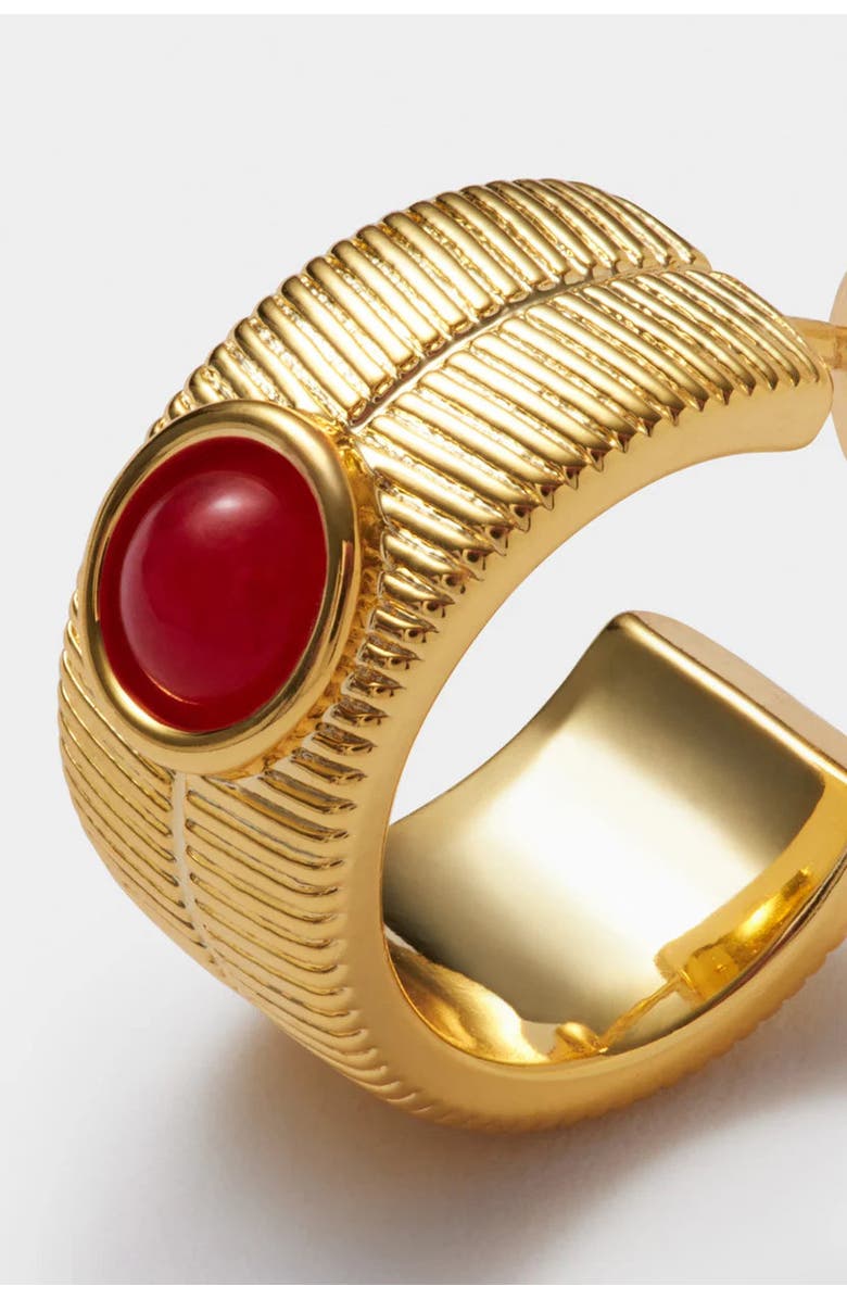 Katie Loxton 'January' Waterproof Gold Birthstone Hoop Earrings, Alternate, color, January