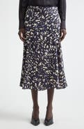 Altuzarra Elton Abstract Animal Print A-Line Midi Skirt