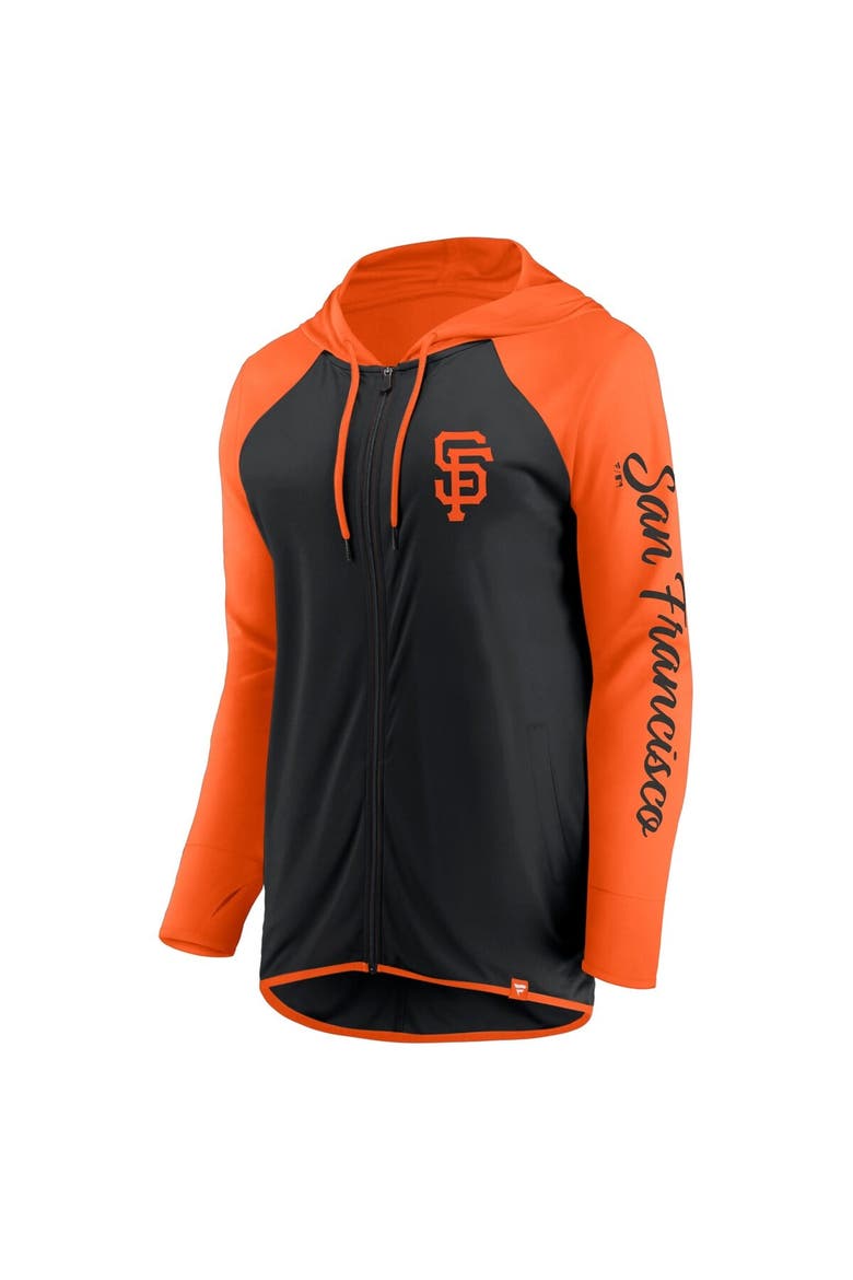 Women's Fanatics Black/Orange San Francisco Giants Script Sleeve Full-Zip Hoodie, Alternate, color, Black