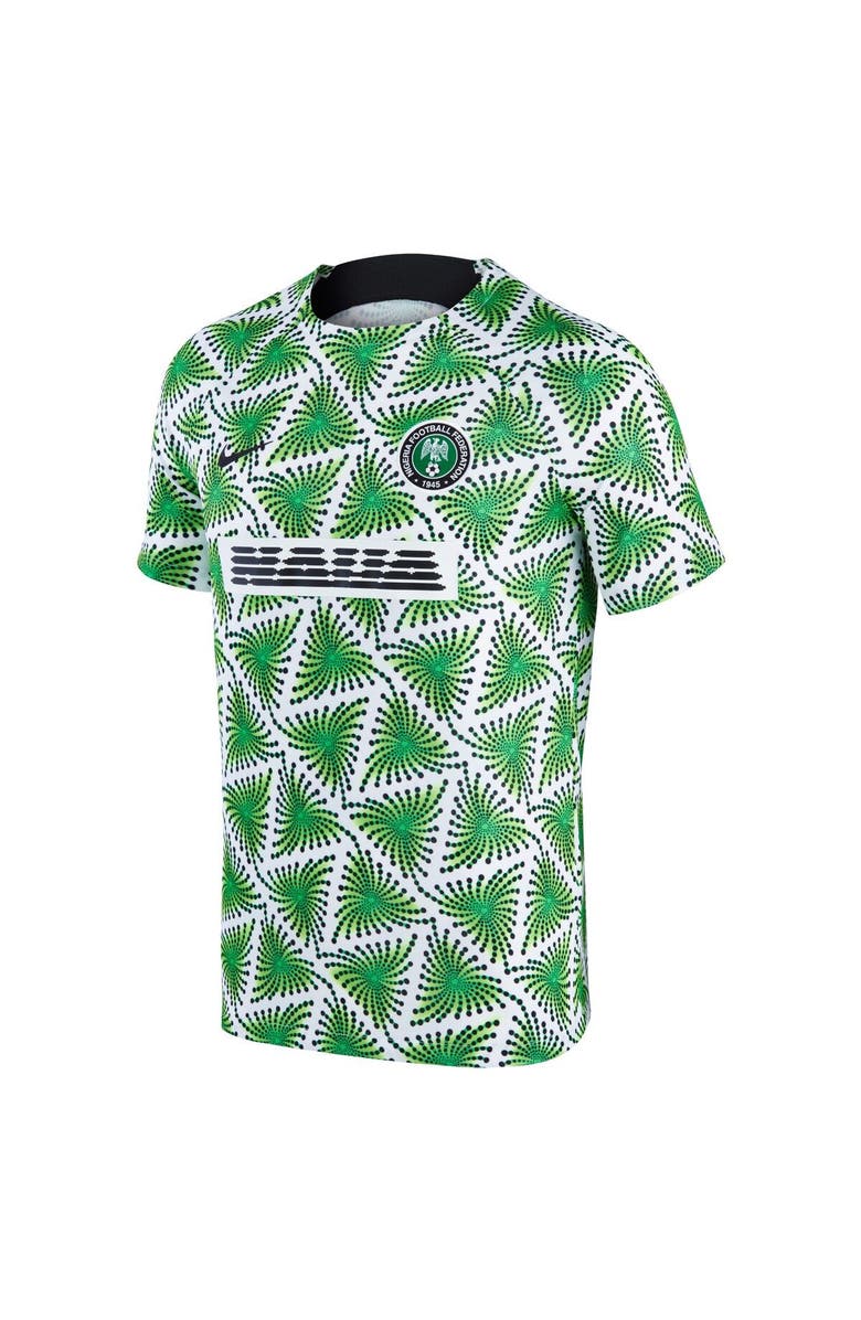 Nike Men's Nike White Nigeria National Team 2022/23 Pre-Match Top, Alternate, color, Green