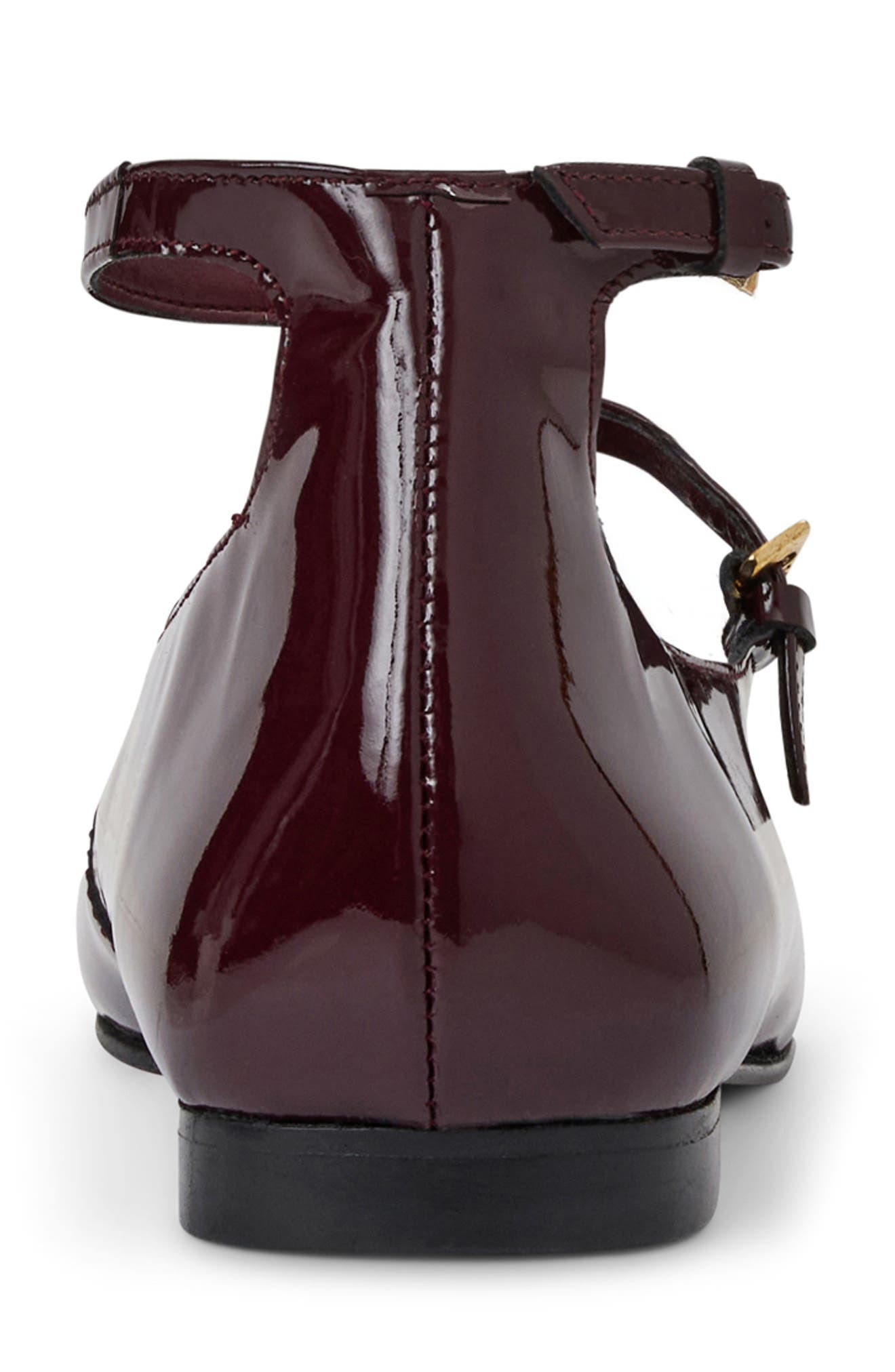 Bruno Magli Melanie Ankle Strap Flat, Alternate, color, Bordeaux Patent