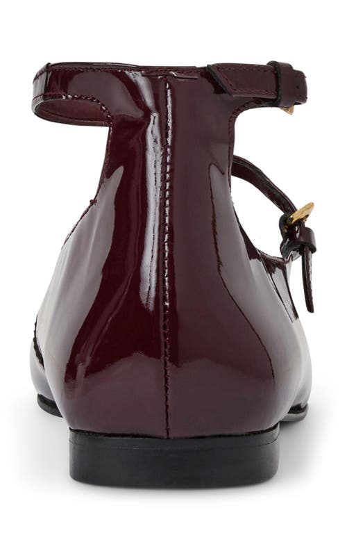 Bruno Magli Melanie Ankle Strap Flat In Burgundy