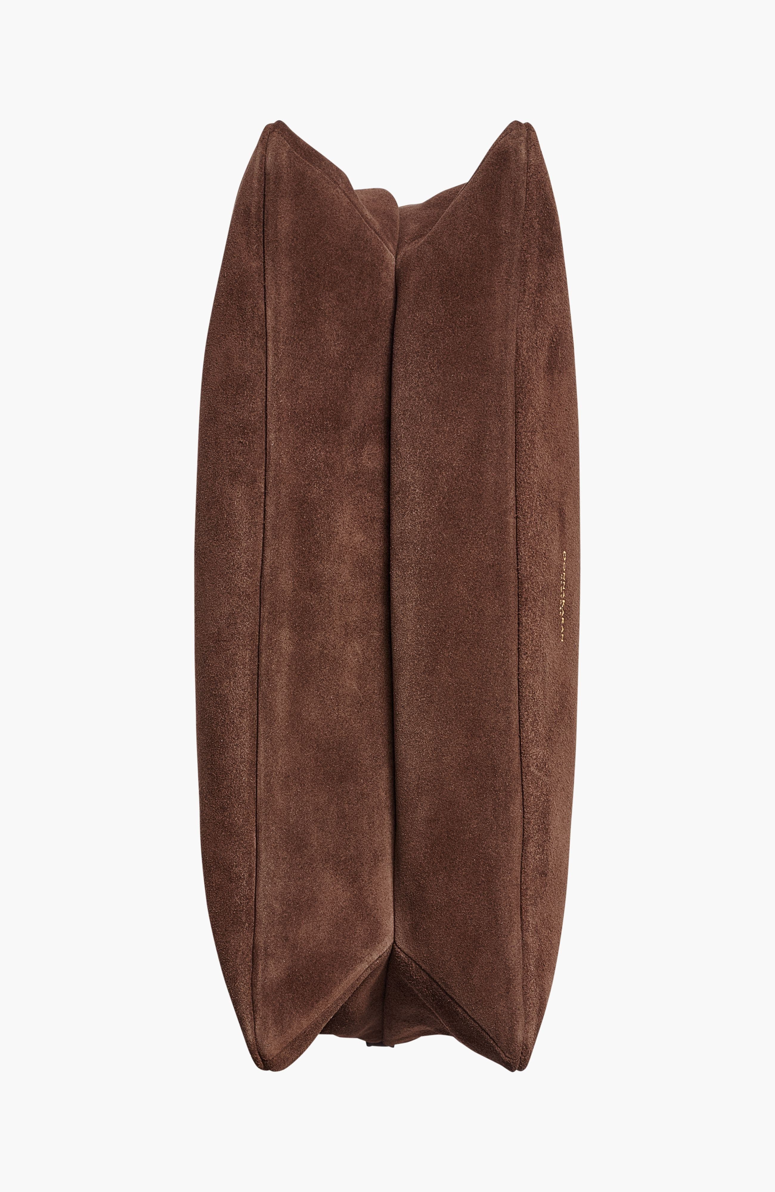 Donna Karan New York Velvet Suede Large Shoulder, Alternate, color, Chocolate