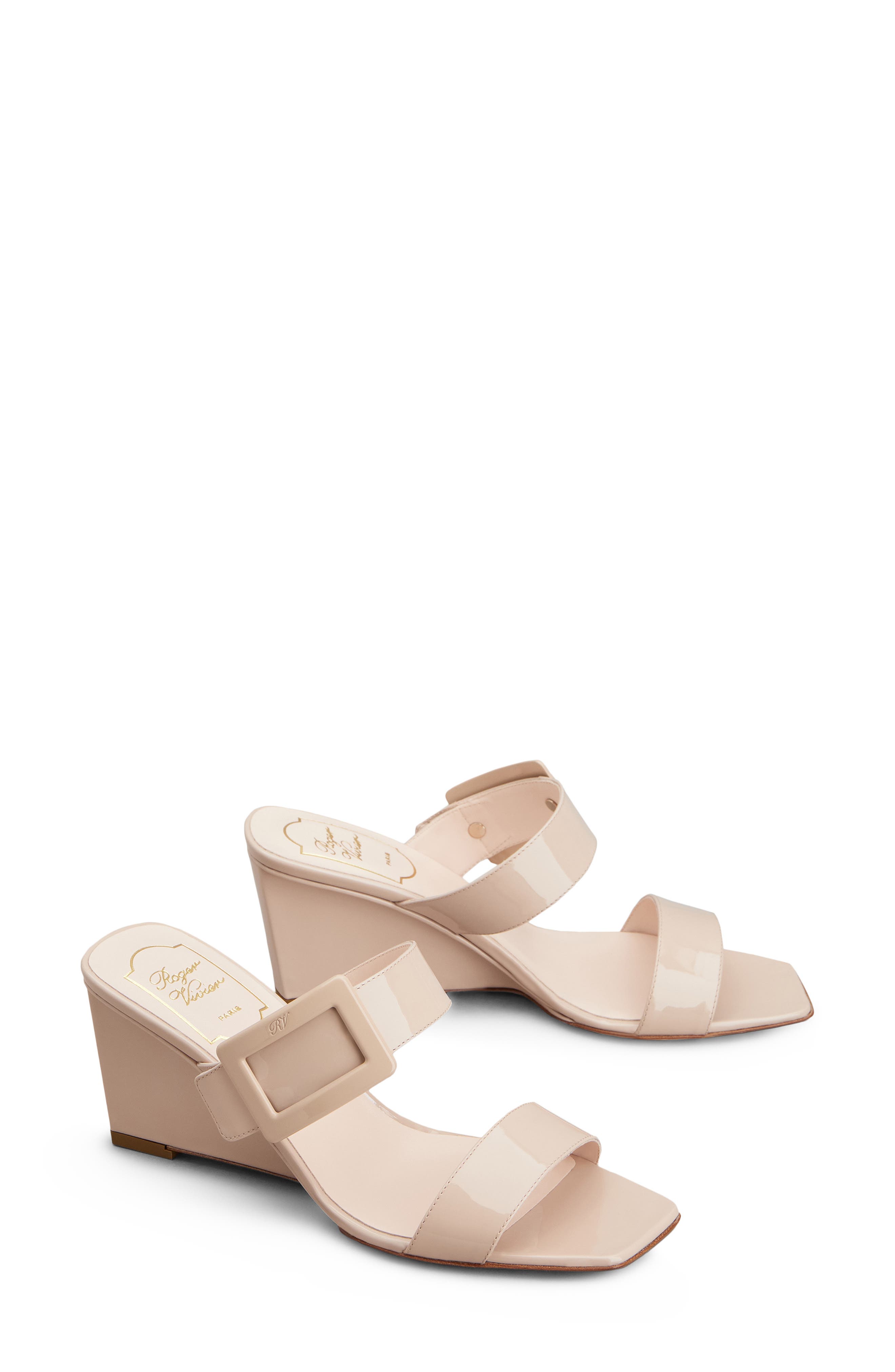 Roger Vivier Belle Vivier Wedge Sandal, Alternate, color, Collant