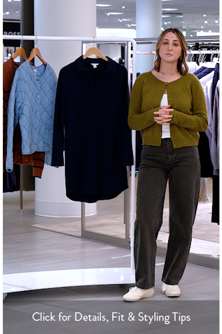 Long Sleeve French Terry Polo Dress video