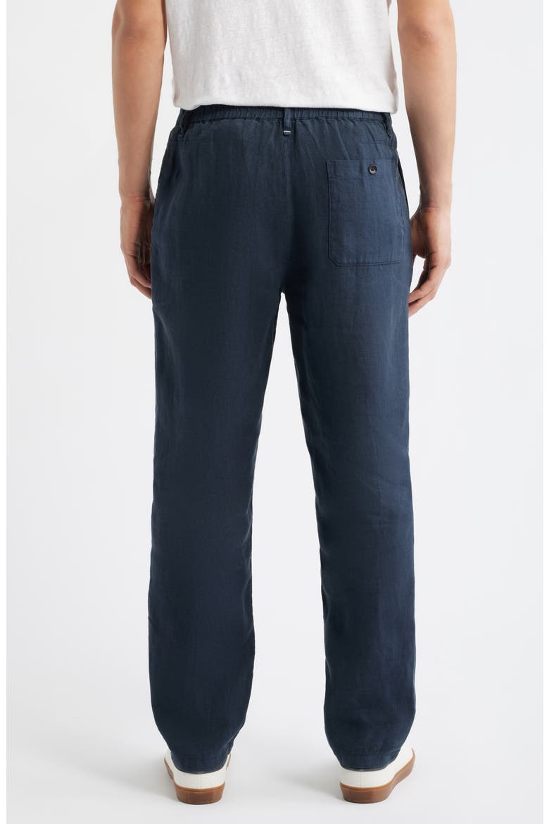 Evan Back Elastic Waist Linen Dress Pants, Alternate, color, SAIL