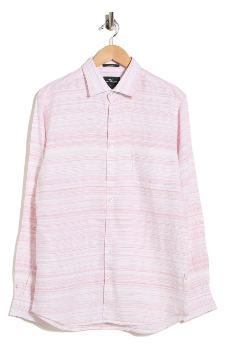 Rodd & Gunn Cape Wanbrow Cotton & Linen Button-Up Shirt, Alternate, color, Burgundy