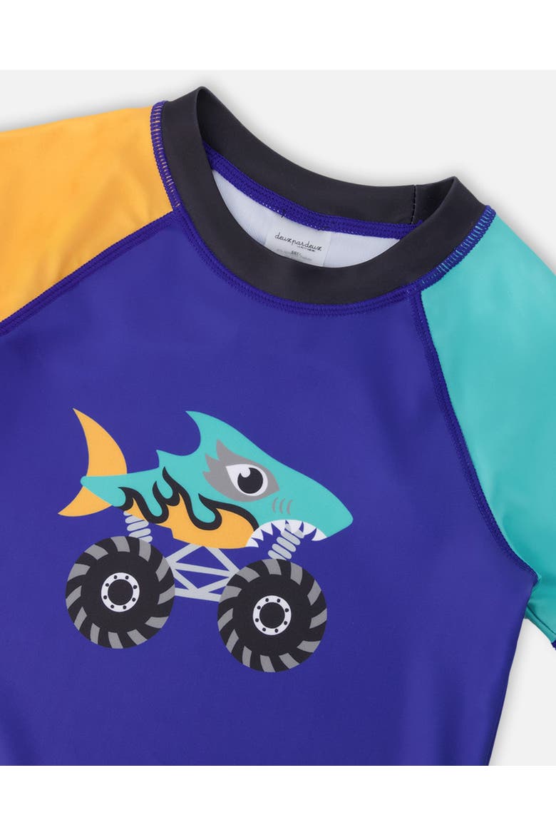 Short Sleeve Ultramarine Graphic Rashguard, Alternate, color, Ultramarine Blue