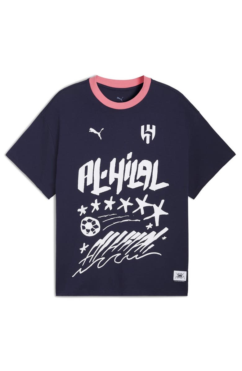 PUMA Men's Puma Navy Al Hilal 2025 FIFA Club World Cup Hoops T-Shirt, Alternate, color, Navy