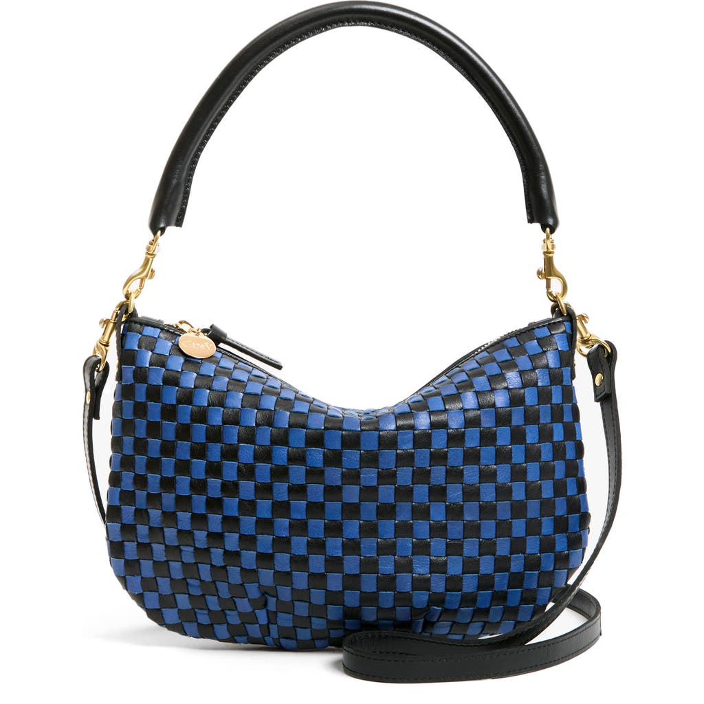 Clare V . Petit Moyen Woven Messenger Bag In Blue