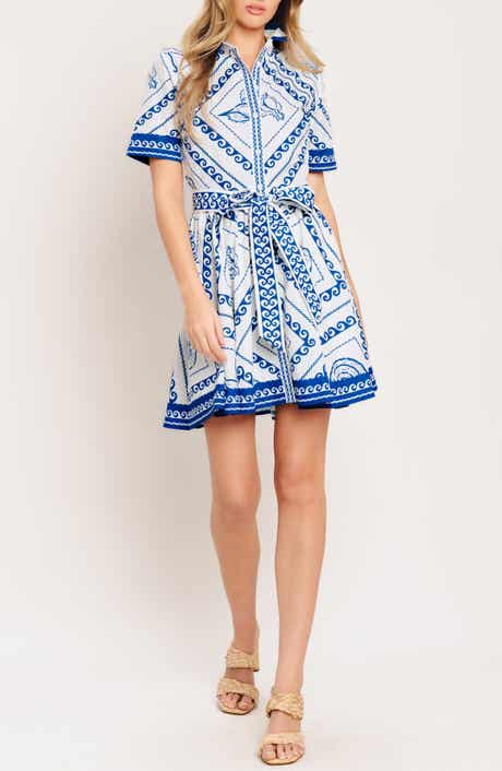 FLYING TOMATO Printd Belted Shirtdress