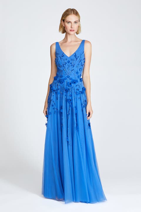 Fabiana Beaded Capelet Gown