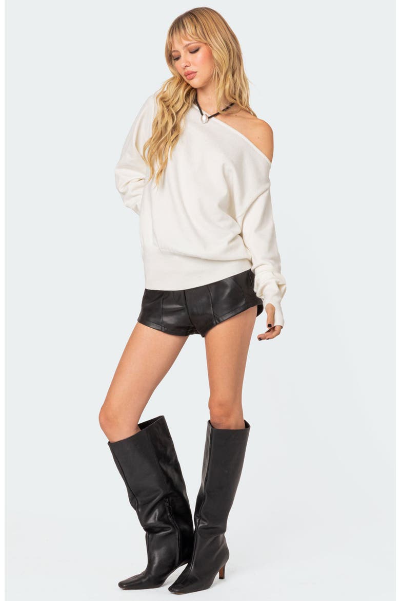 Off the Shoulder Oversize Sweater, Alternate, color, CREAM