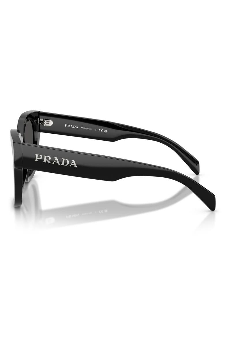 Prada 52mm Square Sunglasses, Alternate, color, Black / Dark Grey