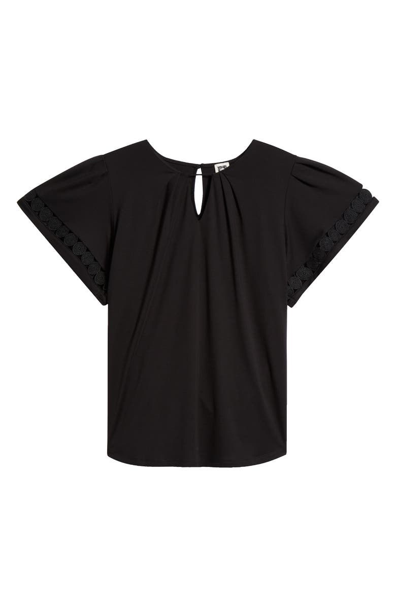 Anne Klein Harmony Pleat Neck Embellished Top, Alternate, color, 