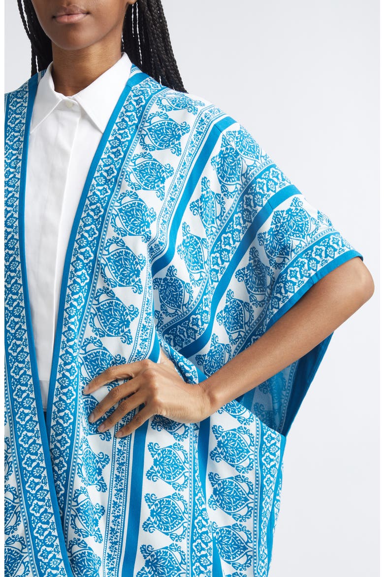 Border Print Beach Cover-Up, Alternate, color, PRINT ON WHITE BASE