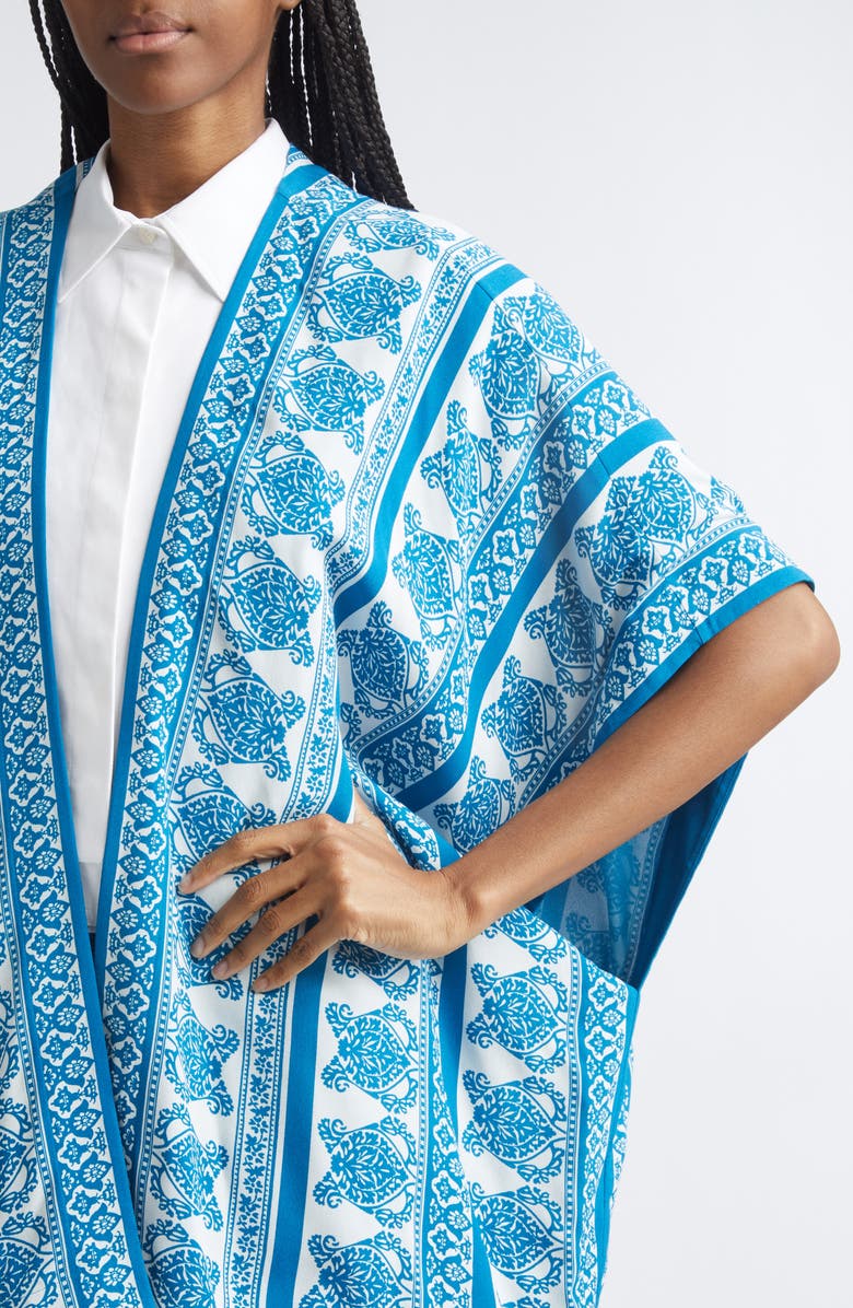 Etro Border Print Beach Cover-Up, Alternate, color, Print On White Base