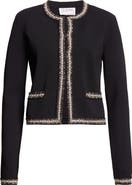 ST. JOHN Helen Braided Trim Knit Jacket
